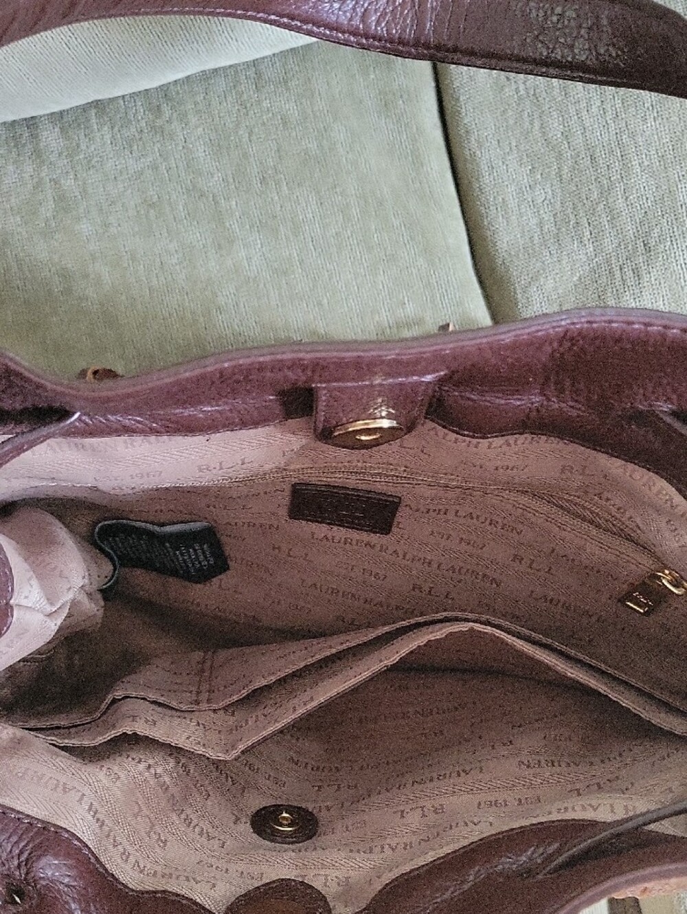 Lauren Ralph Lauren Brown Leather Fringe Cobden Bag - Picture 4 of 5